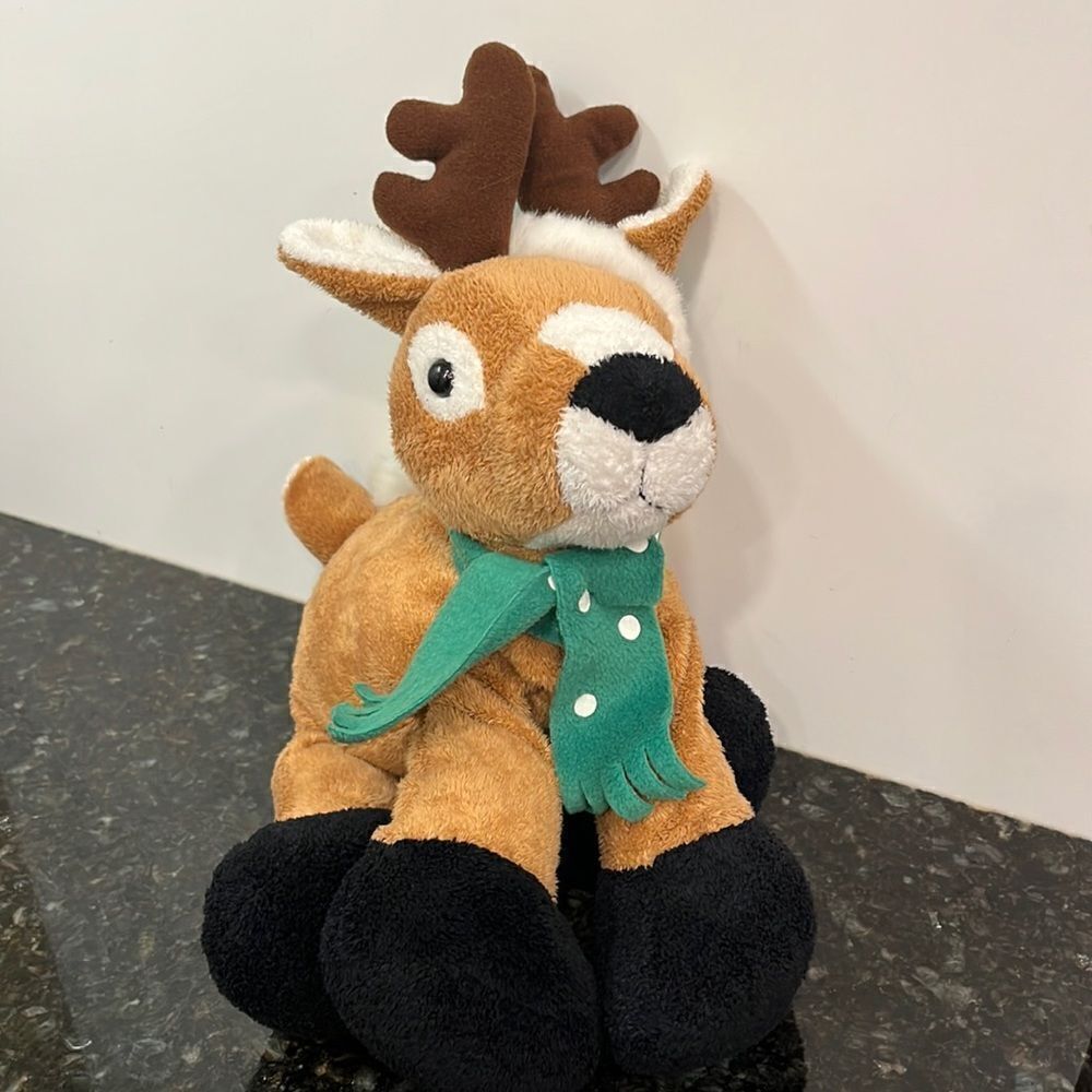 Gund Reindeer Vintage Plush Christmas Pals Large 14” - Xmas Scarf & Hat